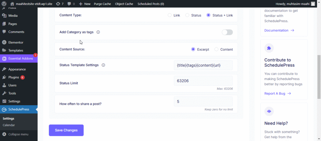 Increase Blog Traffic: How to Auto-Share Blog Posts on Social Media 8 Set status character limit with SchedulePress
