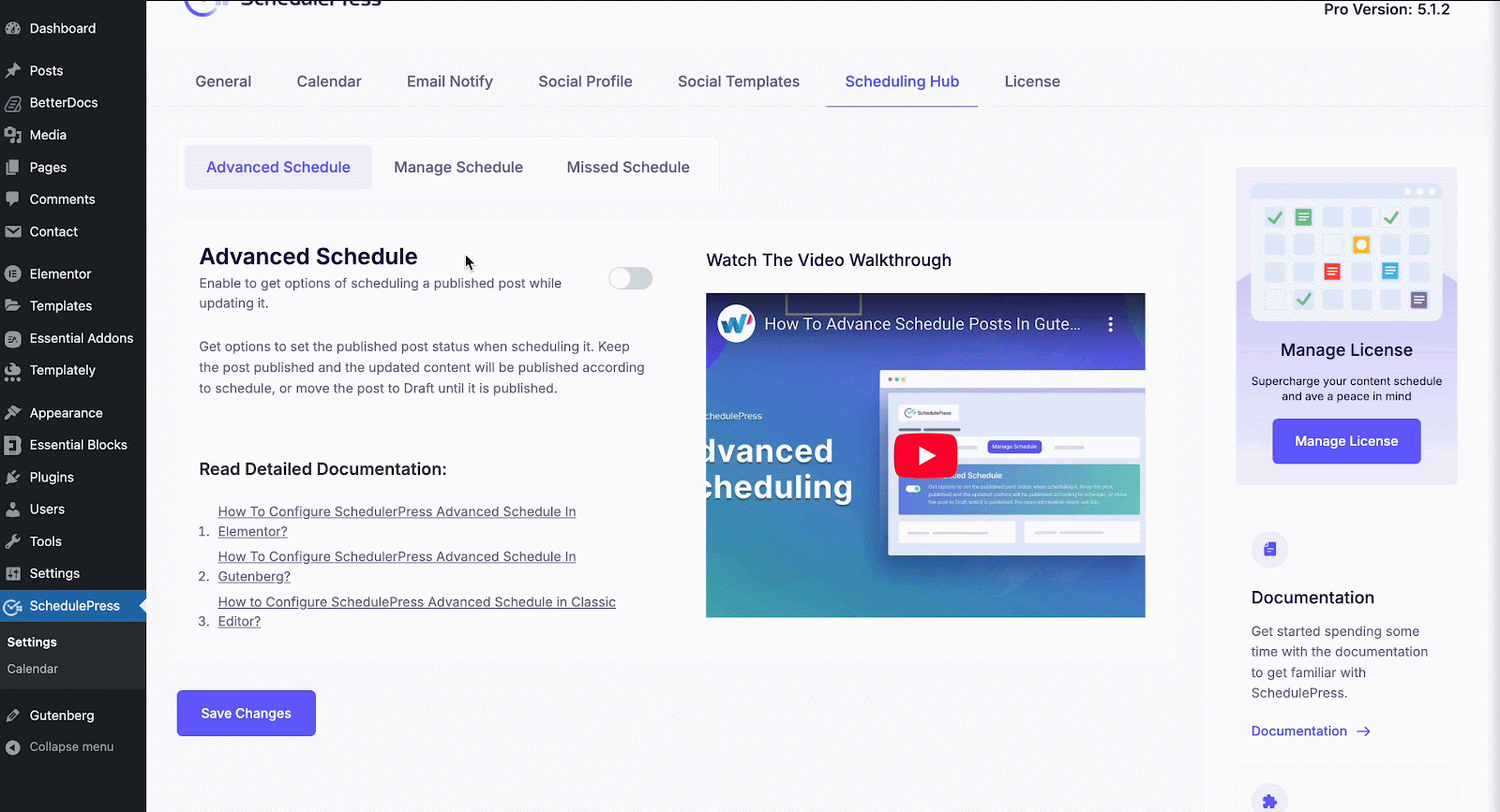 Schedule documentation