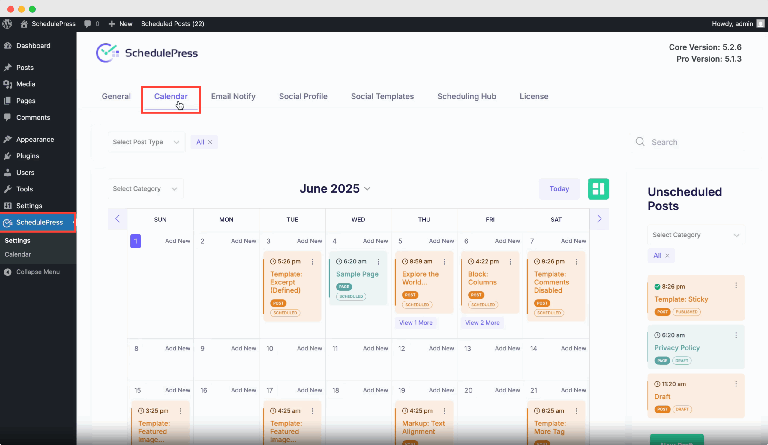 Schedule documentation