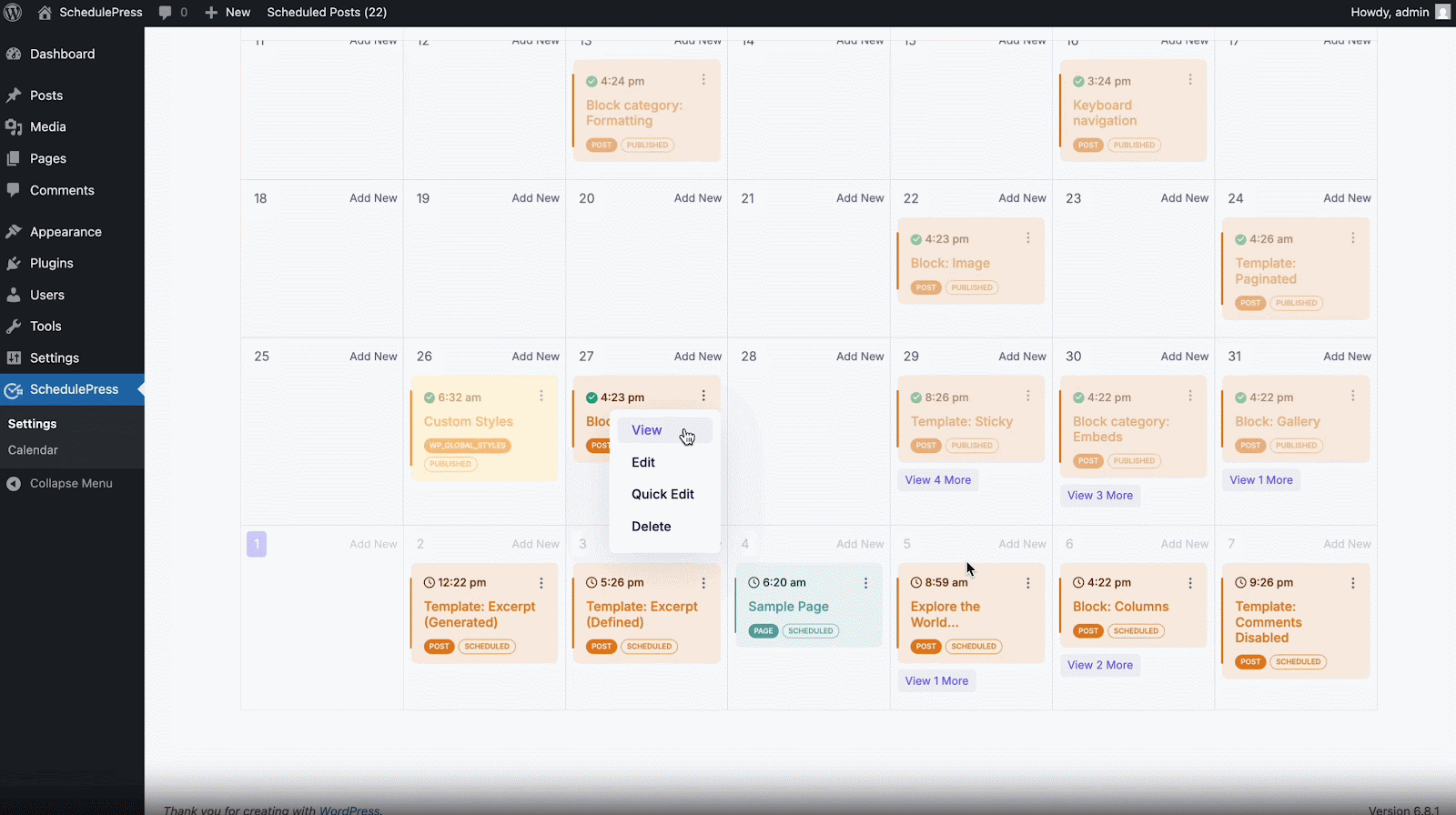 How to Plan a Year of Content with a WordPress Editorial Calendar 6 WordPress editorial calendar