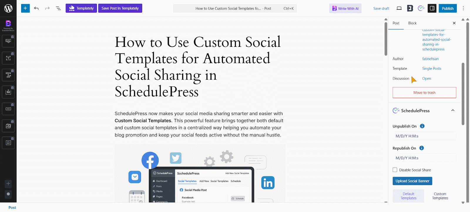 Enable Custom Social Templates