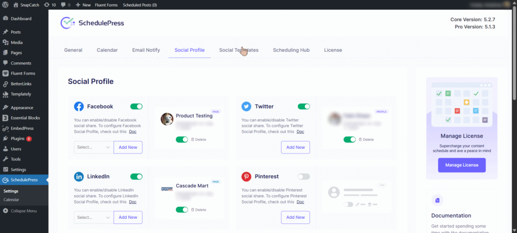 Check Default Social Templates