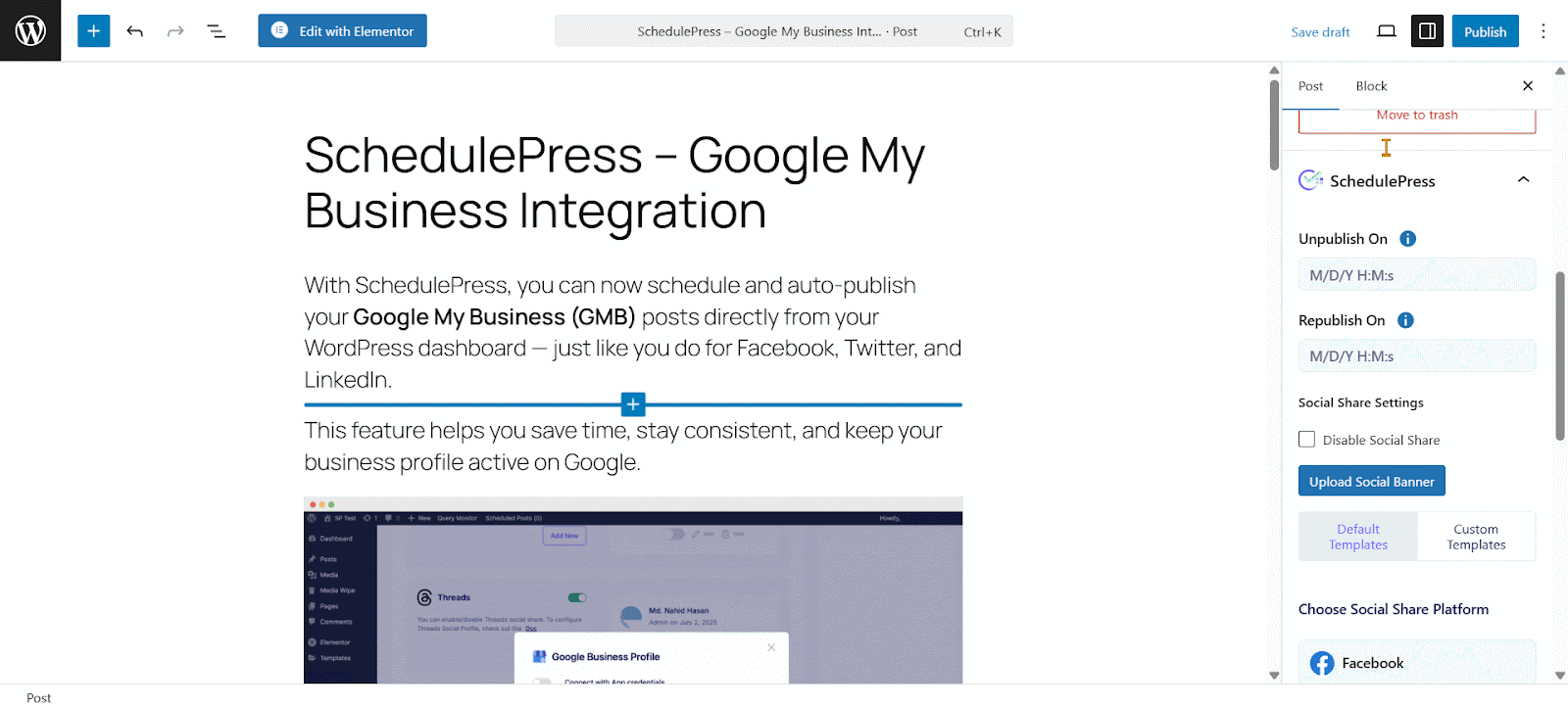 Simplify Local Marketing: How to Automatically Share WordPress Posts on Google Business Profile? 8 How to Share WordPress Posts to Google Business Profile with SchedulePress