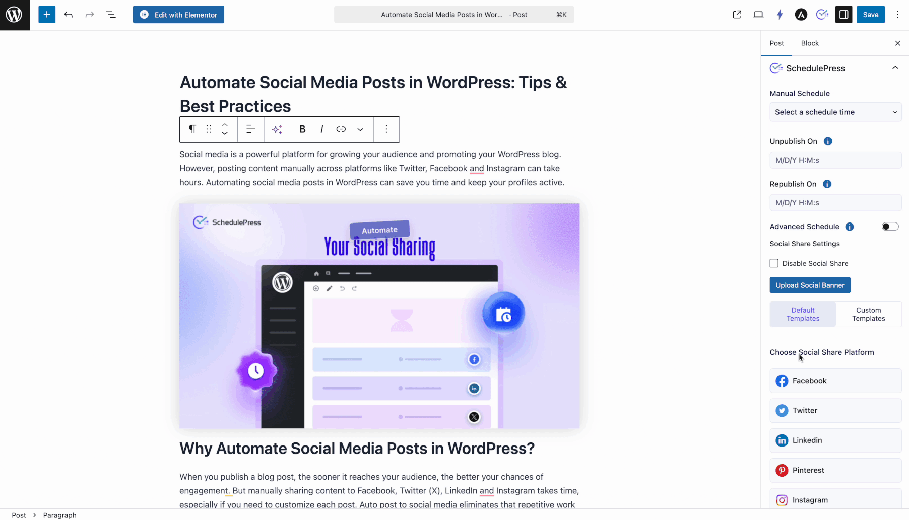 Social Media Marketing automation