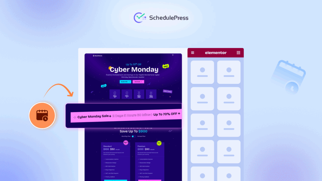 schedule Elementor sections