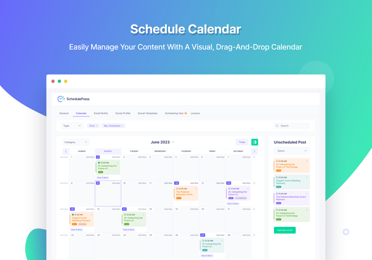 Visual Content Calendar for Easy Planning
