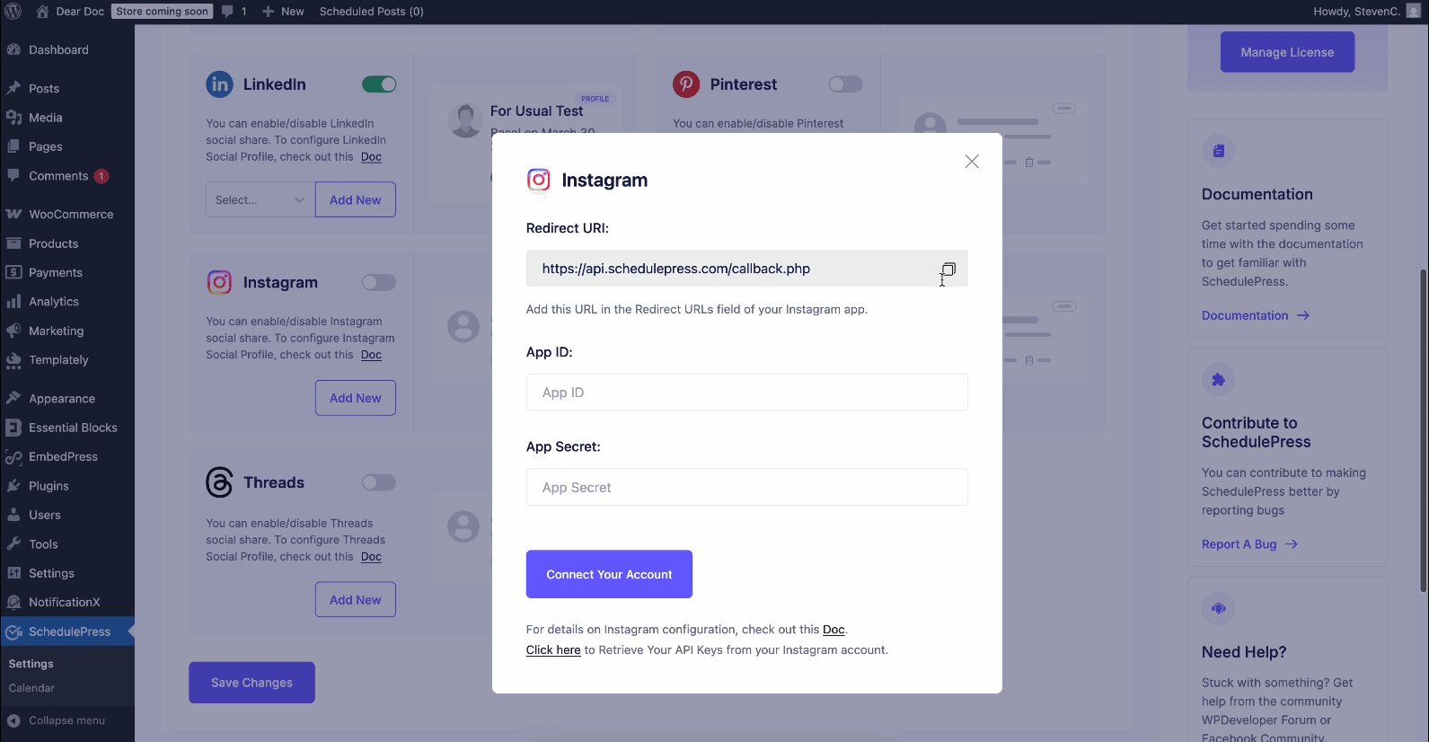 reshare WordPress posts on Instagram