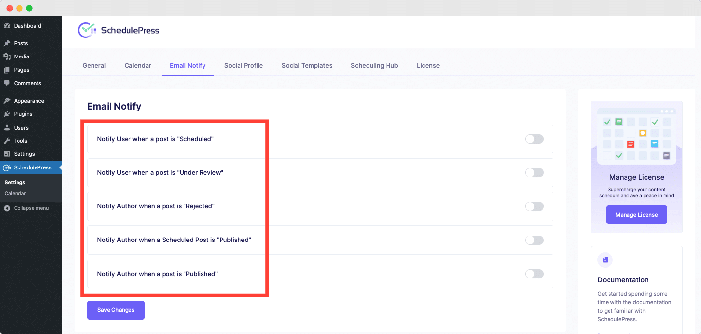 social media management in WordPress