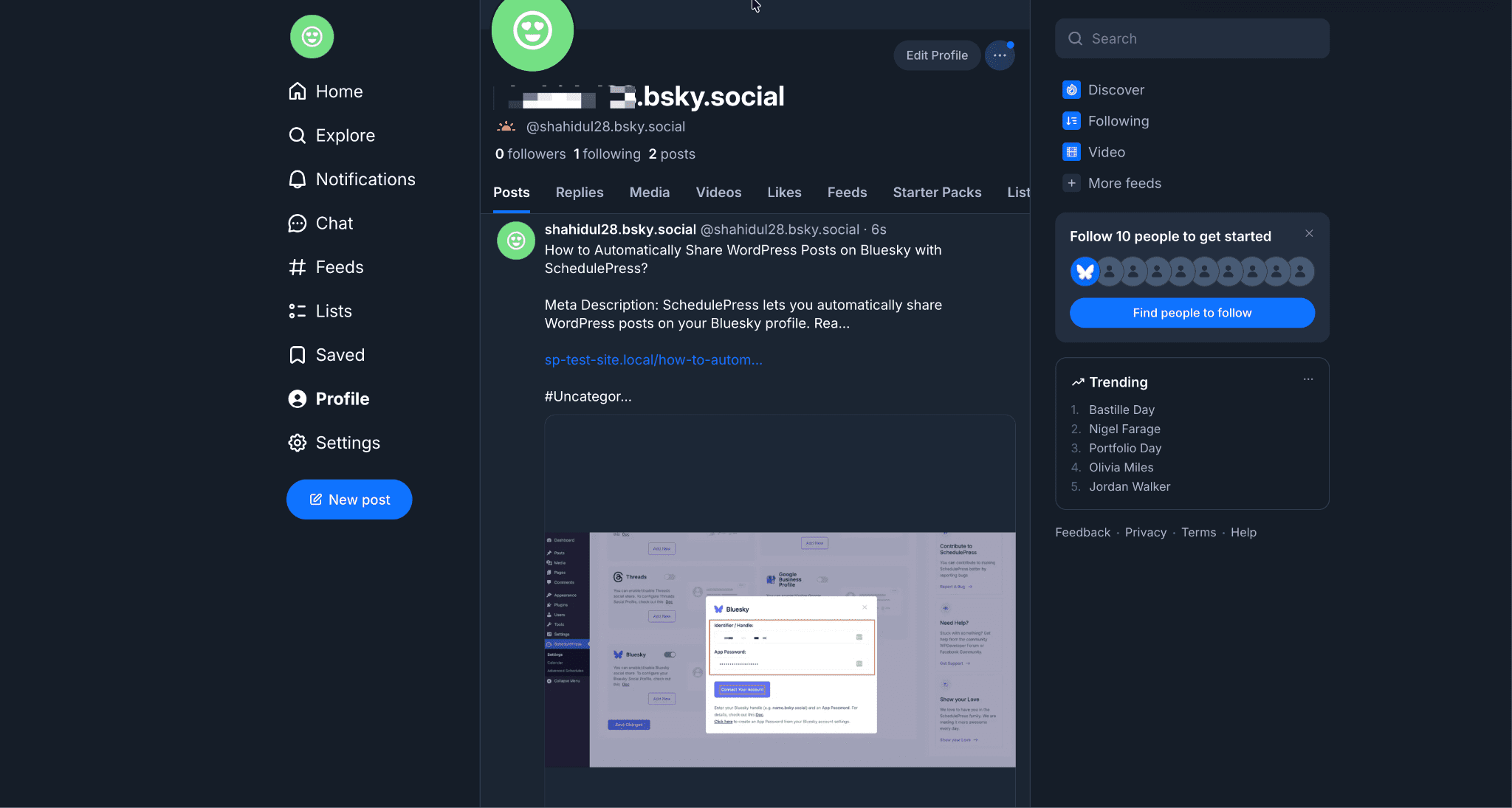 How to Automatically Share WordPress Posts on Bluesky with SchedulePress? 8 A real example of automatically share wordpress posts on bluesky