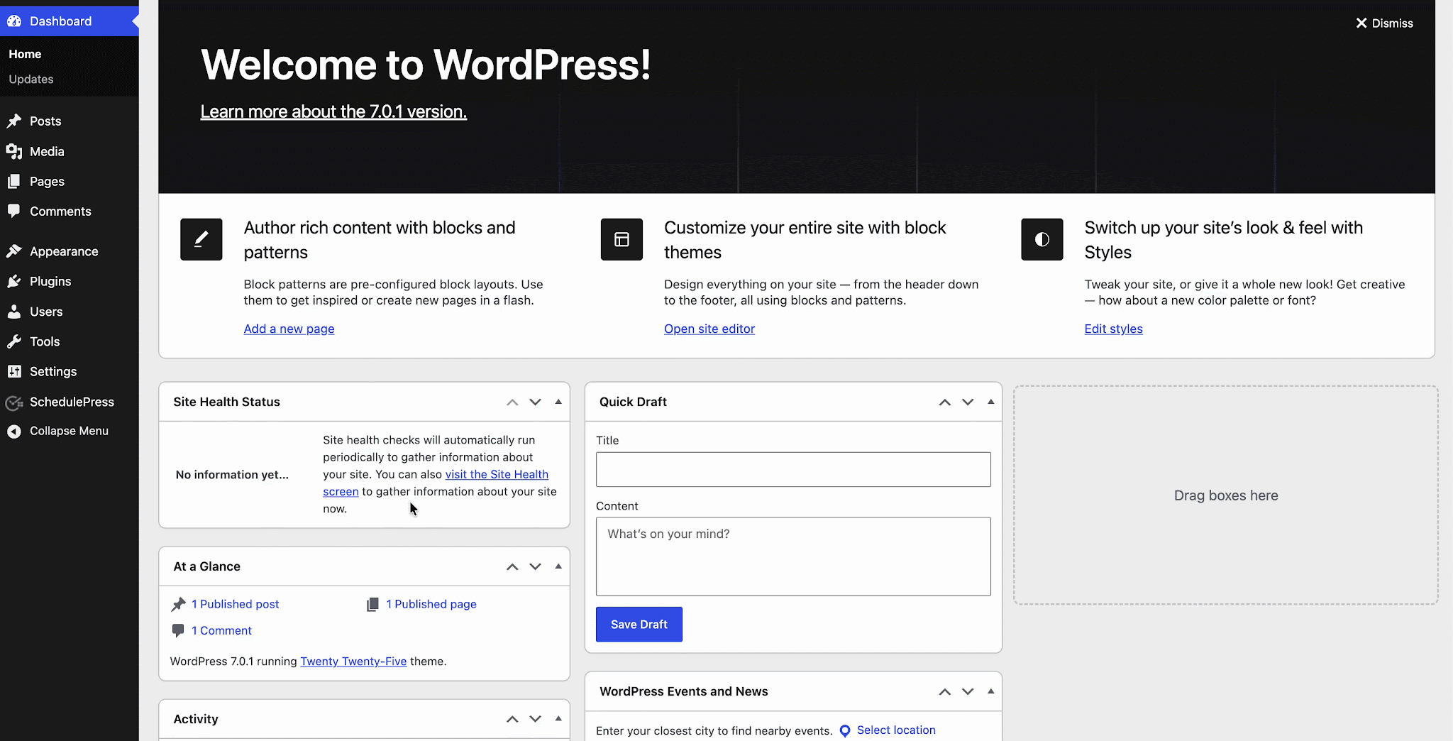 How to Automatically Share WordPress Posts on Bluesky with SchedulePress? 2 Bluesky card in the Social Profile tab, with the network toggle ON and the 'Add New' button