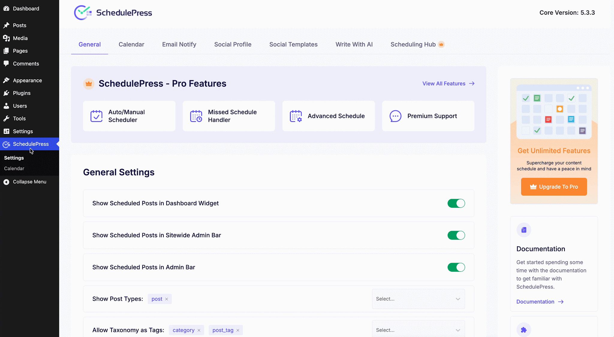 How to Automatically Share WordPress Posts on Mastodon with SchedulePress? 3 Mastodon card in the Social Profile tab, with the network toggle ON and the 'Add New' button